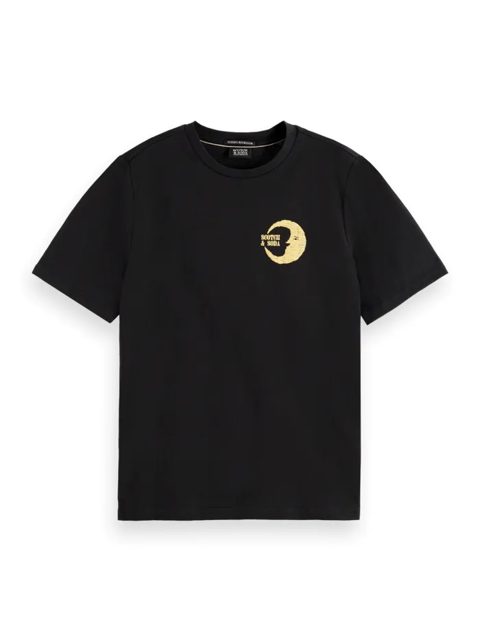 Women FRONT BACK FESTIVE ARTWORK RELAXED FIT TSHIRT Evening Black Scotch and Soda Tops and TShirts Women FRONT BACK FESTIVE ARTWORK RELAXED FIT TSHIRT Evening Black Scotch and Soda Tops and TShirts