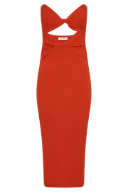 Women Gabrielle Twist Knit Midi Dress 8211 Coral Coral Meshki Midi Dresses