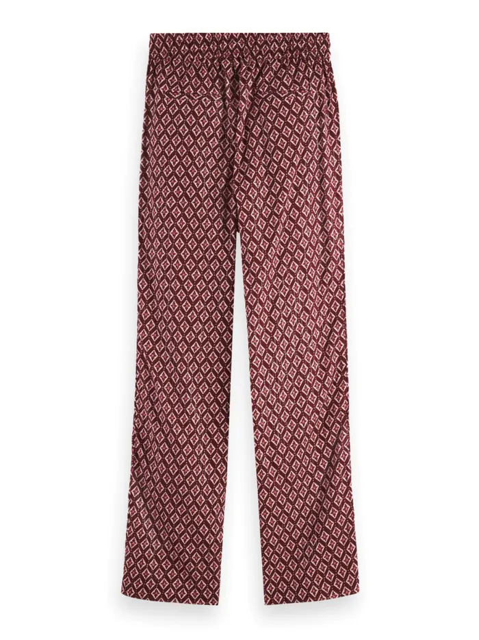 Women Gia Block Print Pull On Pant Geo Flower Bordeaux Scotch and Soda Pants Women Gia Block Print Pull On Pant Geo Flower Bordeaux Scotch and Soda Pants