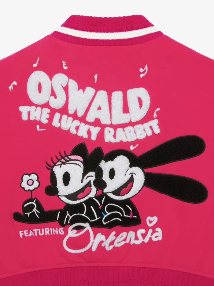 Women Girl 4 To 12 Years Givenchy Oswald Varsity Jacket In Fleece Whitepink