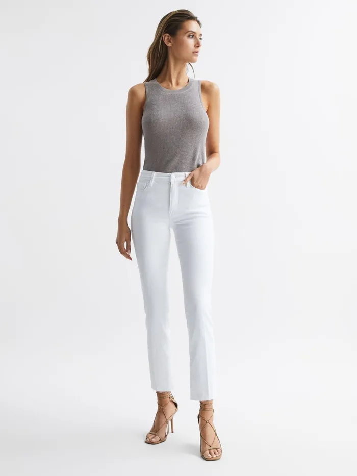 Women Good American Straight Leg Skinny Jeans White Reiss Jeans