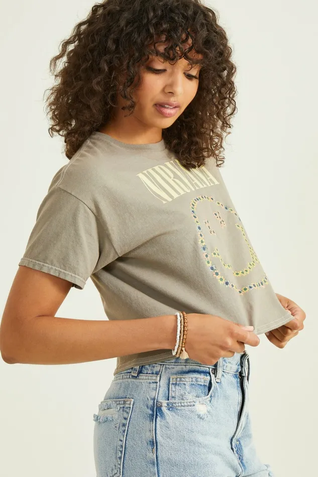 Women Graphics Altar8217d State Nirvana Smiley Baby Tee