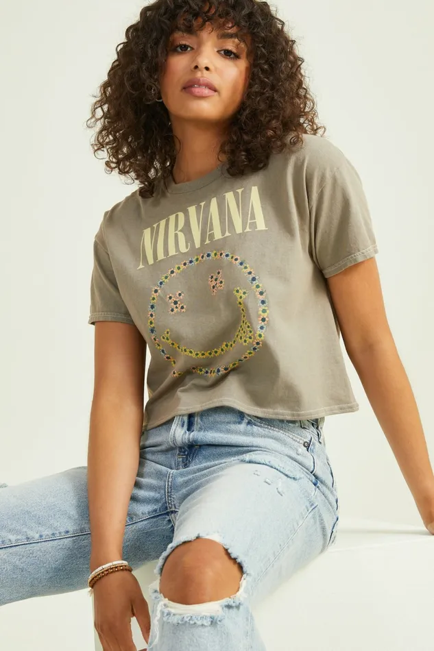 Women Graphics Altar8217d State Nirvana Smiley Baby Tee