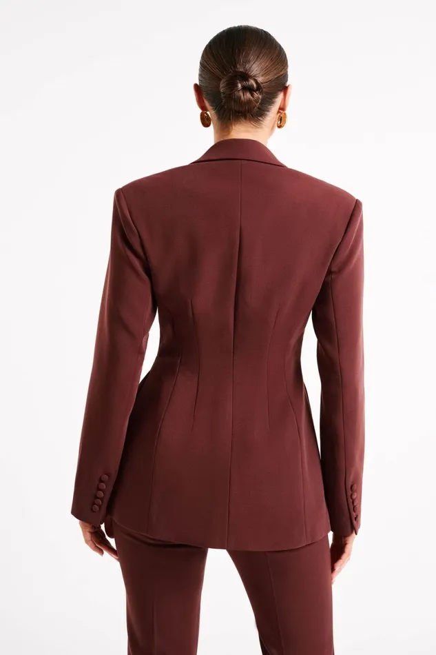 Women Greer Hourglass Suiting Blazer 8211 Dark Chocolate Darkchocolate Meshki Blazers