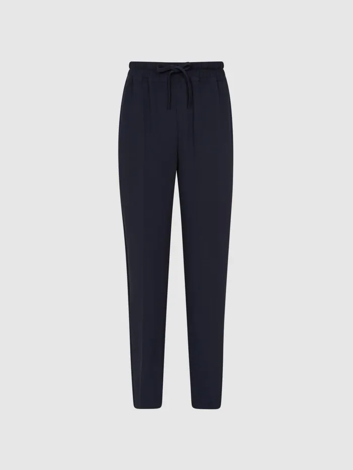 Women Hailey PullOn Tapered Trousers Black Reiss Trousers
