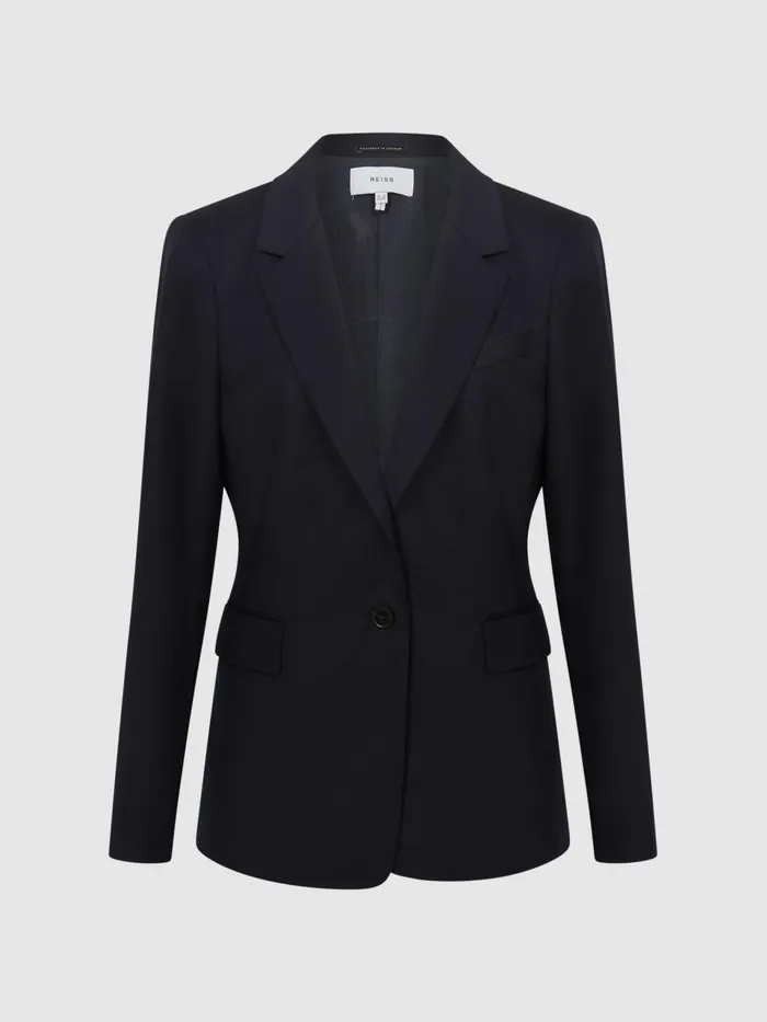 Women Haisley Single Breasted Blazer Black Reiss Suits and Tailoring