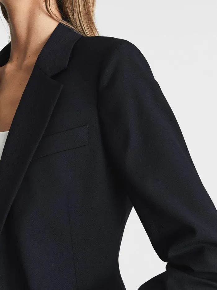 Women Haisley Single Breasted Blazer Black Reiss Suits and Tailoring