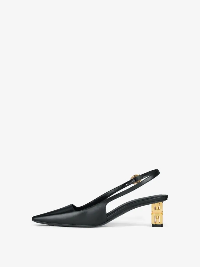 Women Heels Givenchy G Cube Slingback Pumps In Leather Black Women Heels Givenchy G Cube Slingback Pumps In Leather Black