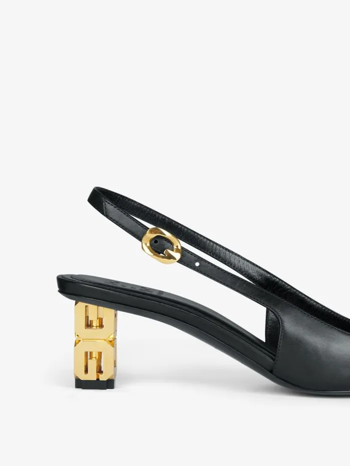 Women Heels Givenchy G Cube Slingback Pumps In Leather Black Women Heels Givenchy G Cube Slingback Pumps In Leather Black