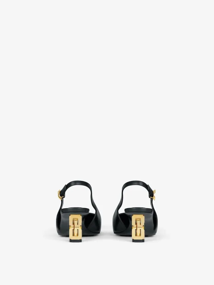 Women Heels Givenchy G Cube Slingback Pumps In Leather Black Women Heels Givenchy G Cube Slingback Pumps In Leather Black