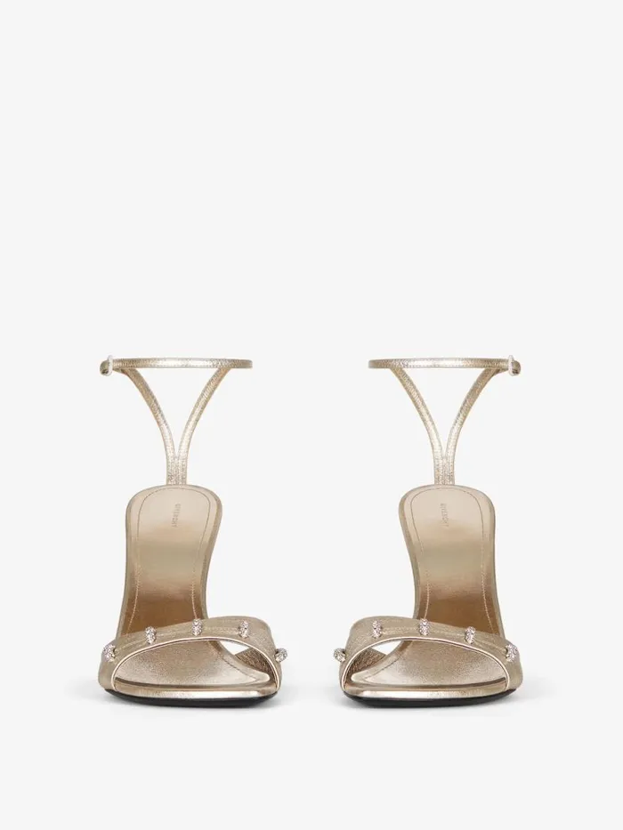 Women Heels Givenchy Stitch Sandals In Laminated Leather With Crystals Dusty Golden Women Heels Givenchy Stitch Sandals In Laminated Leather With Crystals Dusty Golden