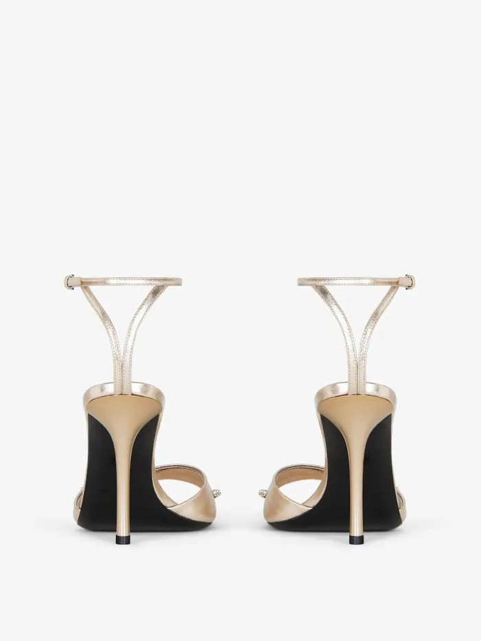 Women Heels Givenchy Stitch Sandals In Laminated Leather With Crystals Dusty Golden Women Heels Givenchy Stitch Sandals In Laminated Leather With Crystals Dusty Golden