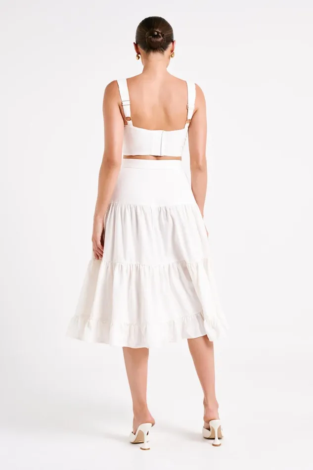 Women Hilaria Cupped Linen Crop Top 8211 White White Meshki Brides Women Hilaria Cupped Linen Crop Top 8211 White White Meshki Brides