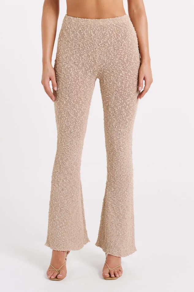 Women Irma Flared Boucle Pants 8211 Wheat Wheat Meshki Pants