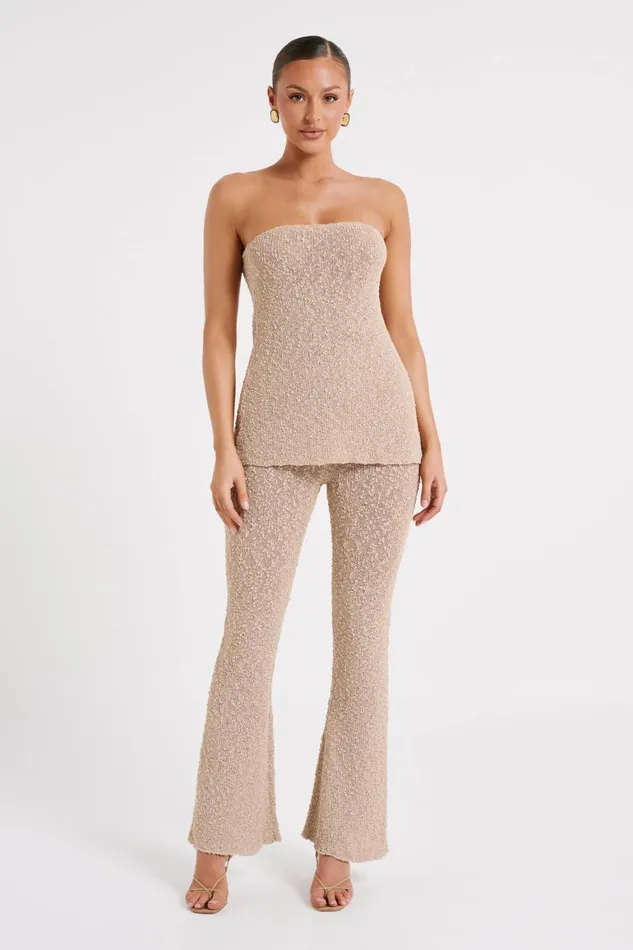 Women Irma Flared Boucle Pants 8211 Wheat Wheat Meshki Pants