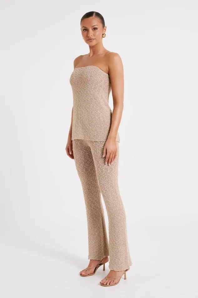Women Irma Flared Boucle Pants 8211 Wheat Wheat Meshki Pants