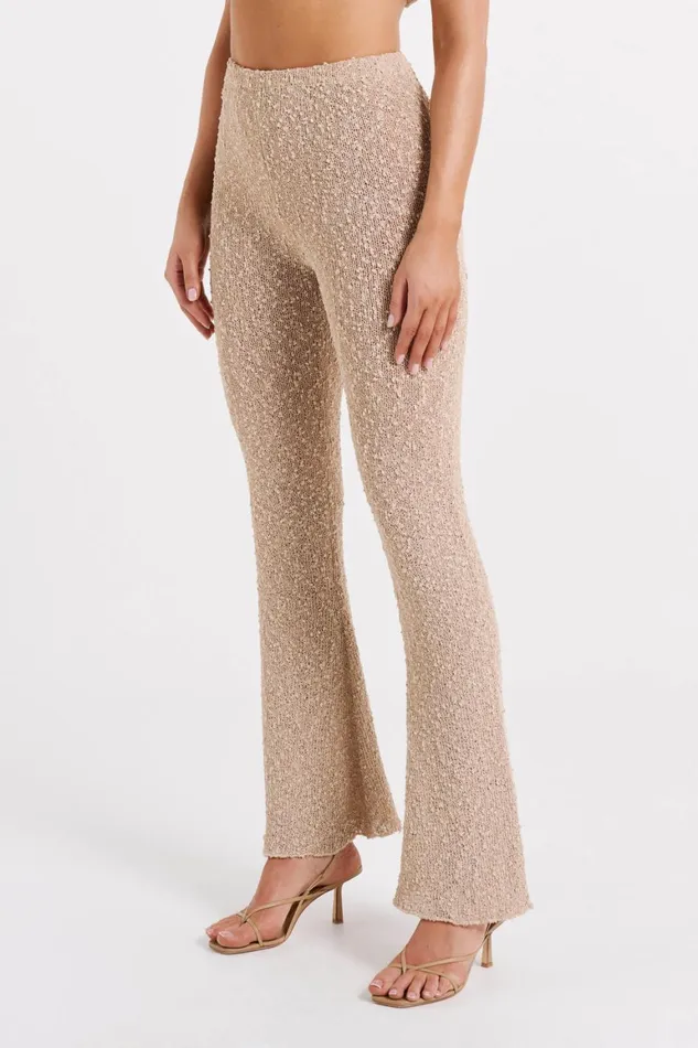 Women Irma Flared Boucle Pants 8211 Wheat Wheat Meshki Pants