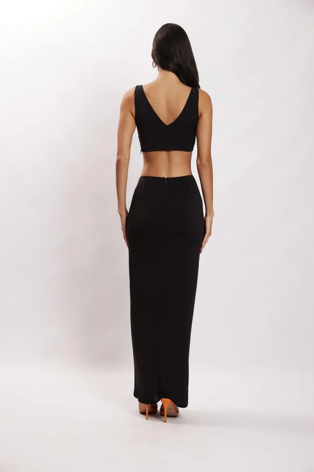 Women Jacqui Side Split Maxi Skirt 8211 Black Black Meshki Skirts Women Jacqui Side Split Maxi Skirt 8211 Black Black Meshki Skirts