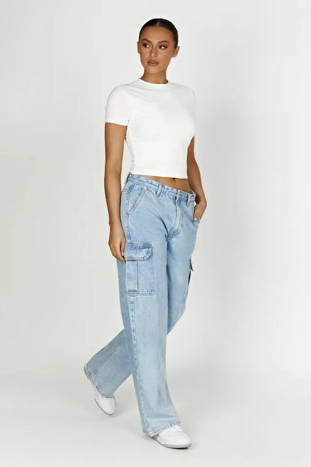 Women Jeanie Longline TShirt 8211 White White Meshki Basic Tops