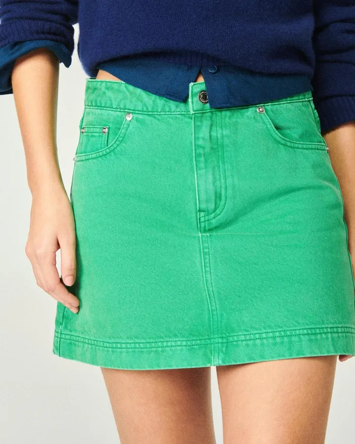 Women Jeans From Future Mini Skirt Tropical Green