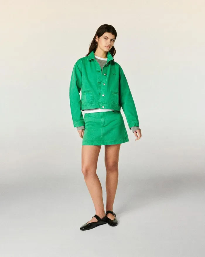 Women Jeans From Future Mini Skirt Tropical Green