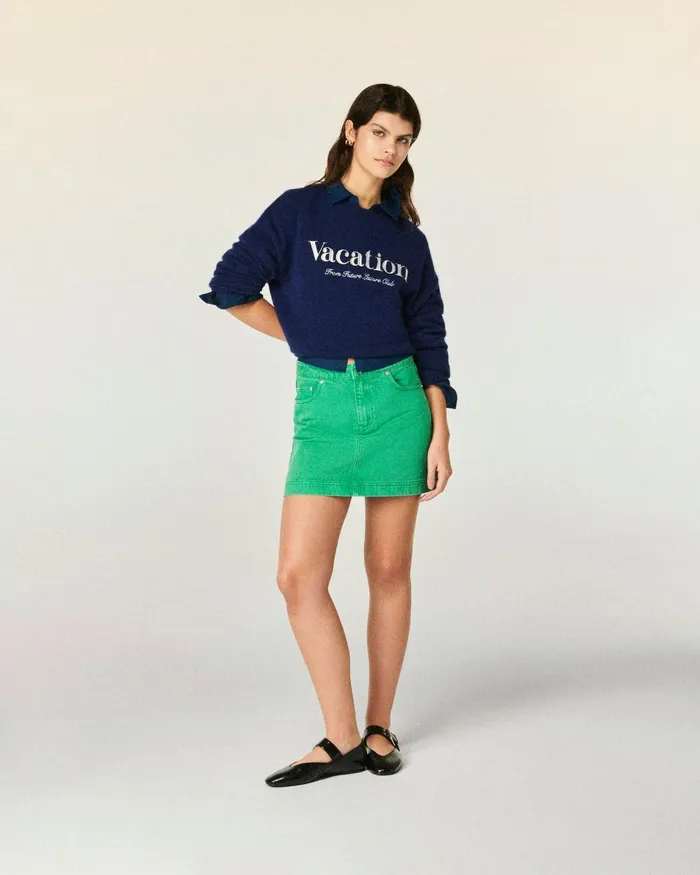 Women Jeans From Future Mini Skirt Tropical Green