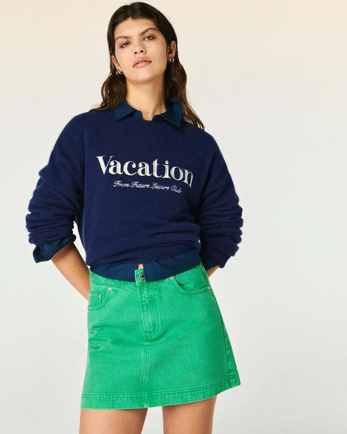 Women Jeans From Future Mini Skirt Tropical Green