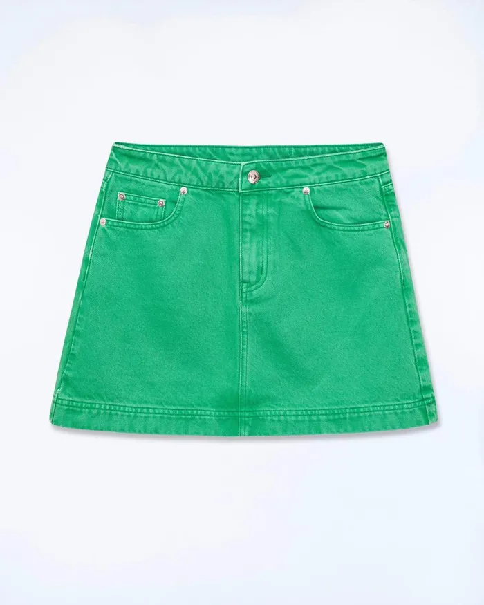 Women Jeans From Future Mini Skirt Tropical Green