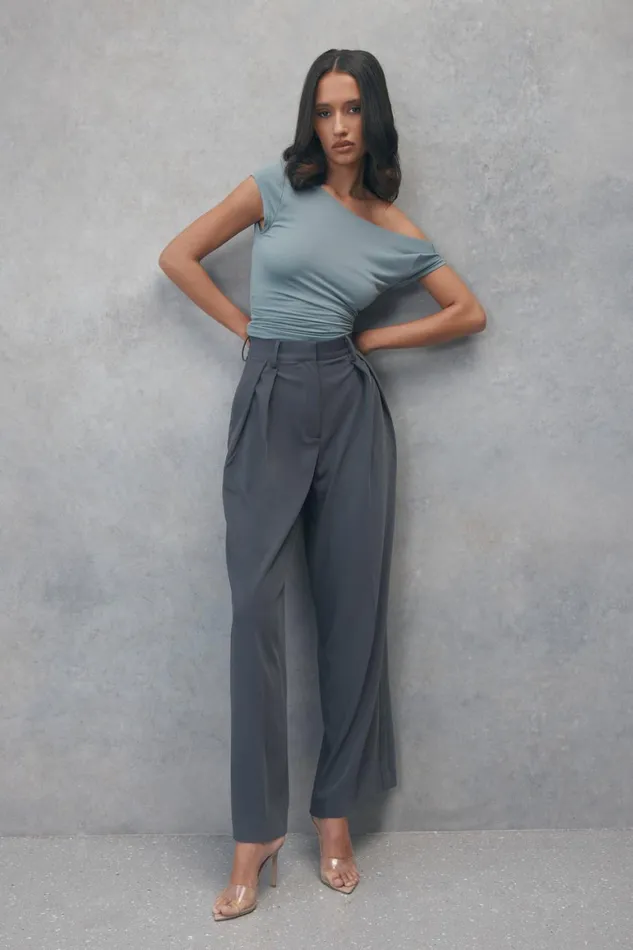 Women Jemima Straight Leg Pants 8211 Charcoal Charcoal Meshki Pants