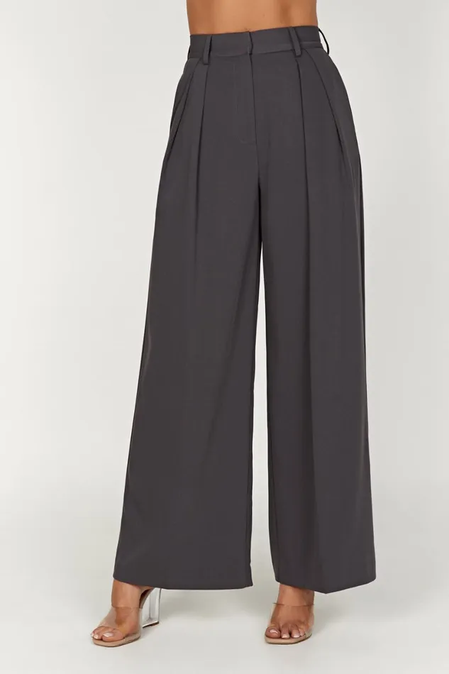 Women Jemima Straight Leg Pants 8211 Charcoal Charcoal Meshki Pants