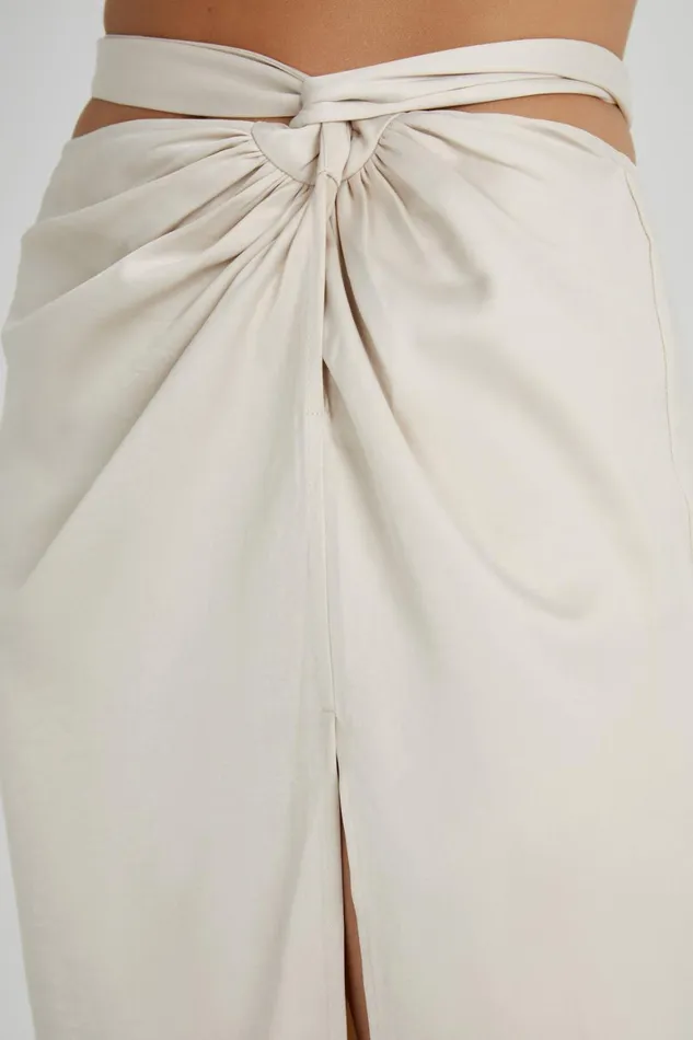 Women Jennifer Twist Maxi Skirt 8211 Ivory Ivory Meshki Skirts