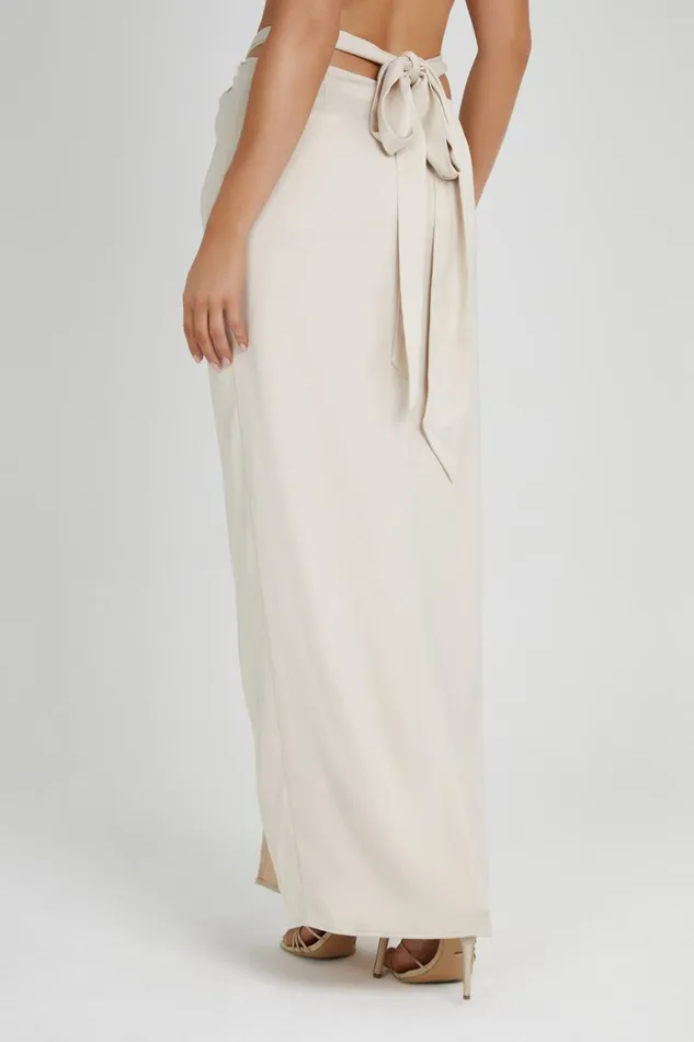 Women Jennifer Twist Maxi Skirt 8211 Ivory Ivory Meshki Skirts