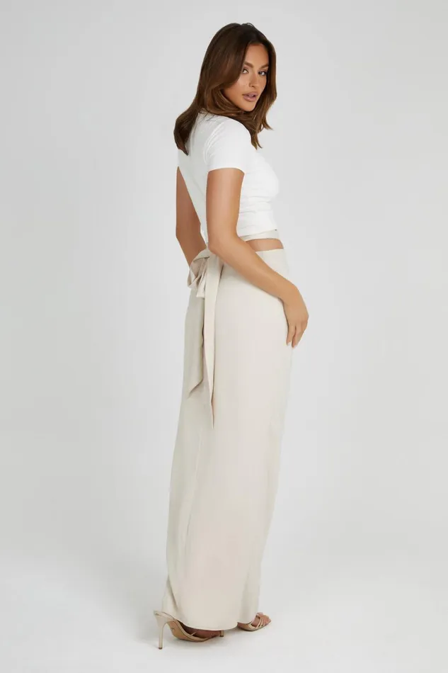 Women Jennifer Twist Maxi Skirt 8211 Ivory Ivory Meshki Skirts