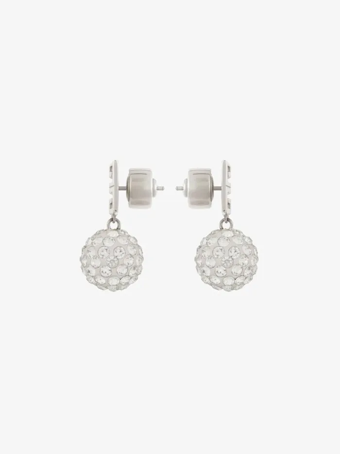 Women Jewelry Givenchy 4G Earrings In Metal With Crystals Silvery