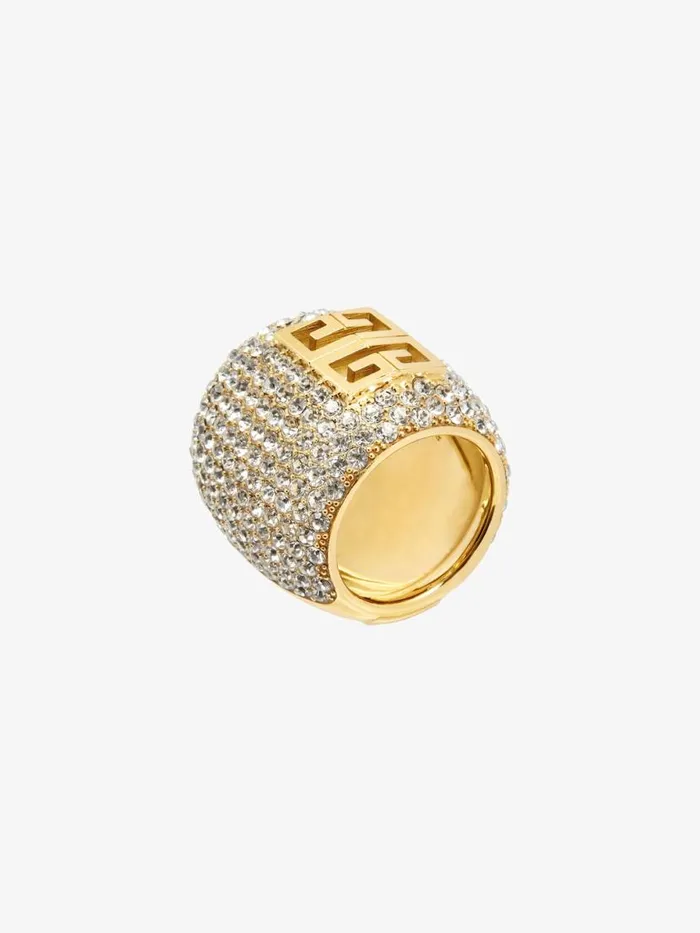 Women Jewelry Givenchy 4G Ring In Metal With Crystals Golden Yellow Women Jewelry Givenchy 4G Ring In Metal With Crystals Golden Yellow