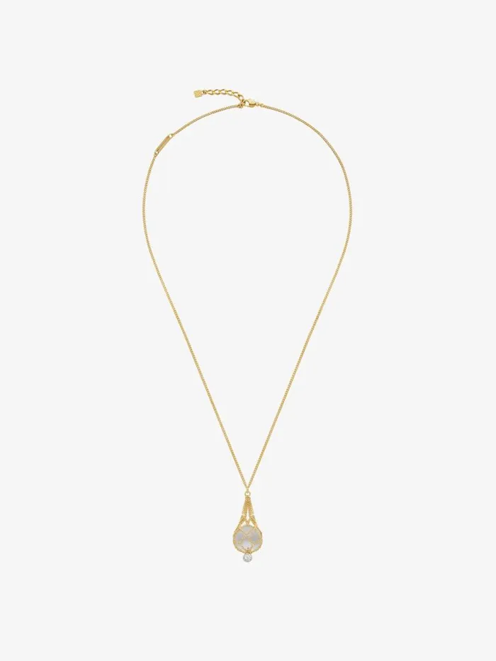Women Jewelry Givenchy Pearling Necklace In Metal With Pearls And Crystals Transparentgolden Women Jewelry Givenchy Pearling Necklace In Metal With Pearls And Crystals Transparentgolden