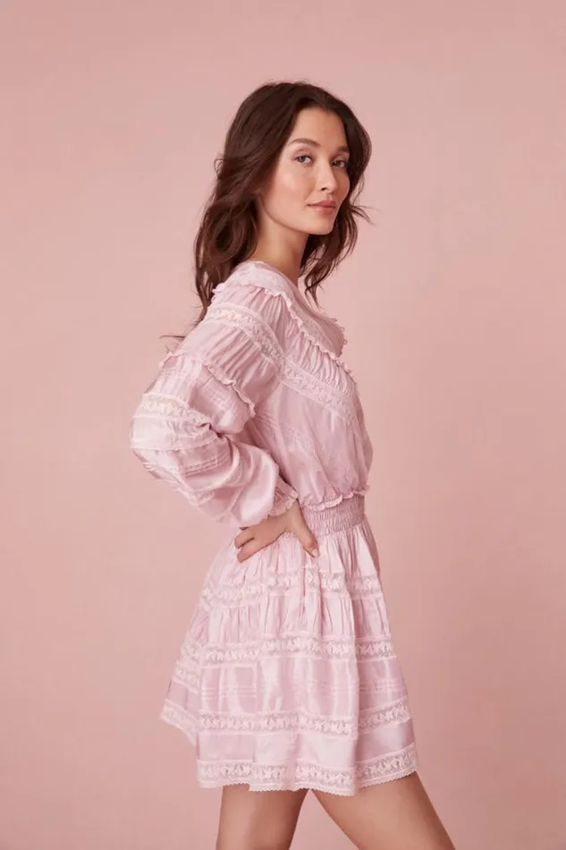 Women Jones Victorian Lace Mini Dress Light Lilac LoveShackFancy Dresses Women Jones Victorian Lace Mini Dress Light Lilac LoveShackFancy Dresses