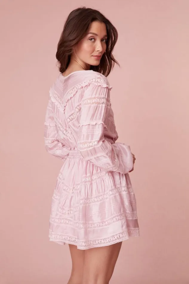 Women Jones Victorian Lace Mini Dress Light Lilac LoveShackFancy Dresses Women Jones Victorian Lace Mini Dress Light Lilac LoveShackFancy Dresses