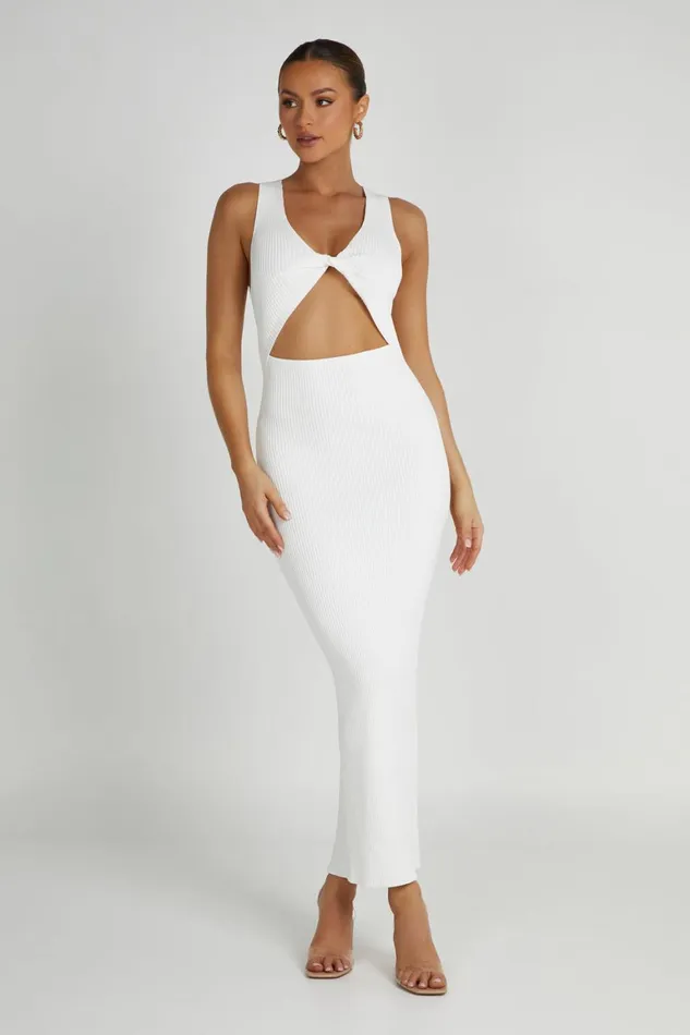 Women Kaesha Knit Maxi Dress 8211 White White Meshki Maxi Dresses