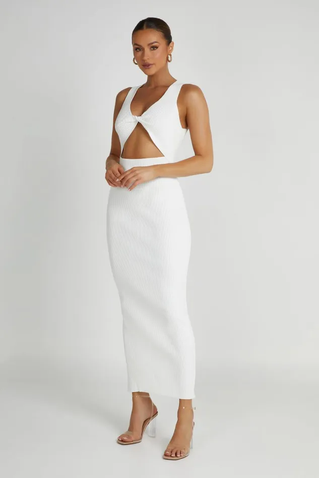 Women Kaesha Knit Maxi Dress 8211 White White Meshki Maxi Dresses