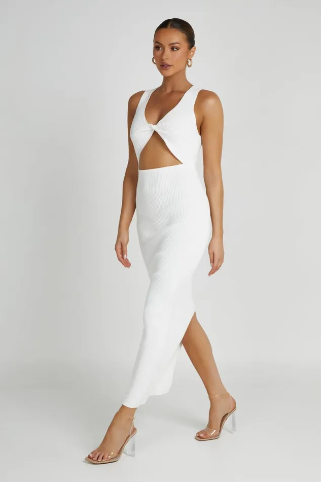 Women Kaesha Knit Maxi Dress 8211 White White Meshki Maxi Dresses
