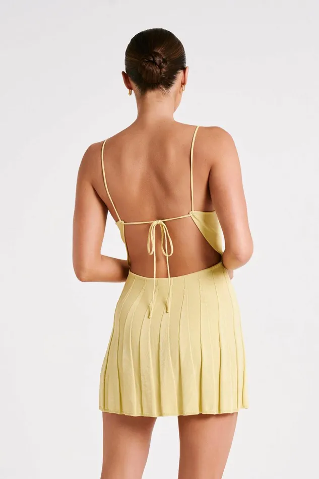 Women Kendra Rib Knit Mini Dress 8211 Lemon Lemon Meshki Mini Dresses