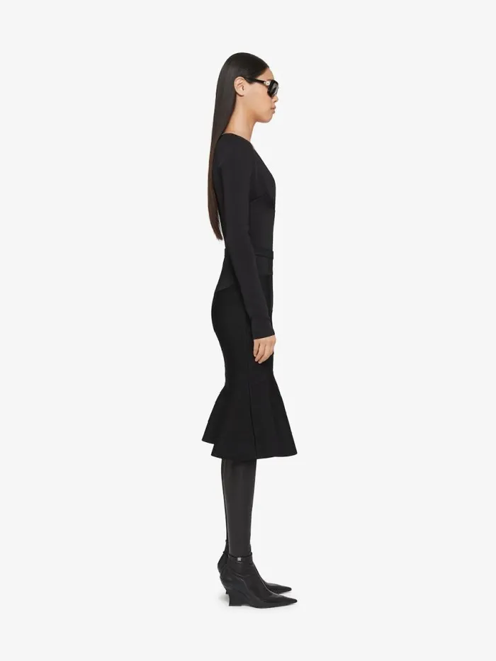 Women Knitwear Givenchy Lowcut Sweater In Punto Milano Black