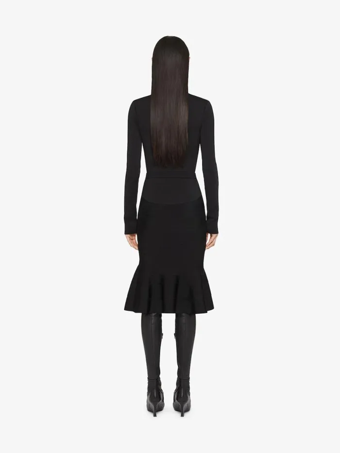 Women Knitwear Givenchy Lowcut Sweater In Punto Milano Black