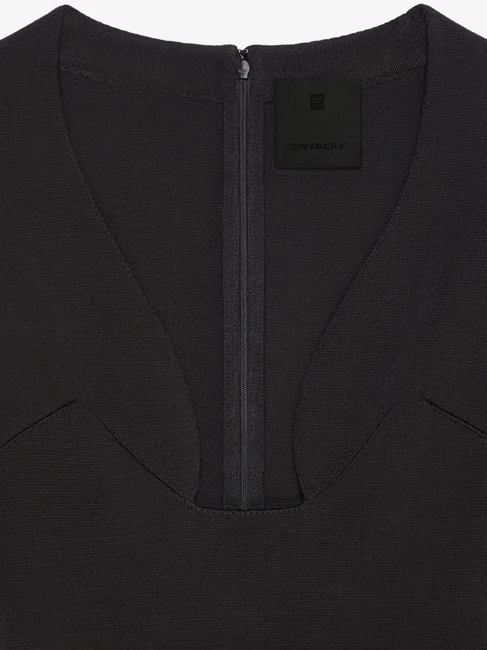 Women Knitwear Givenchy Lowcut Sweater In Punto Milano Black