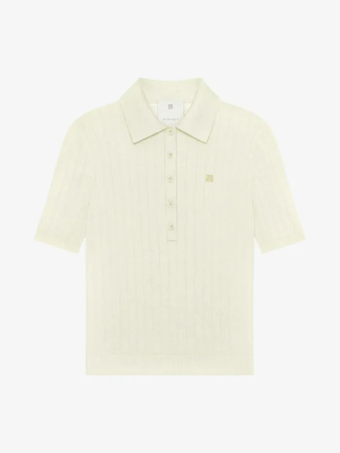 Women Knitwear Givenchy Polo Sweater In Wool With 4G Detail Butter