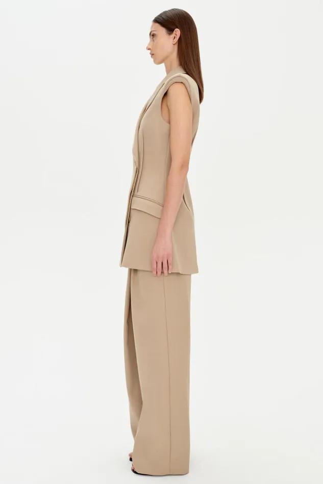 Women Kona Vest Camel Melange Jonathan Simkhai Tops and Bodysuits