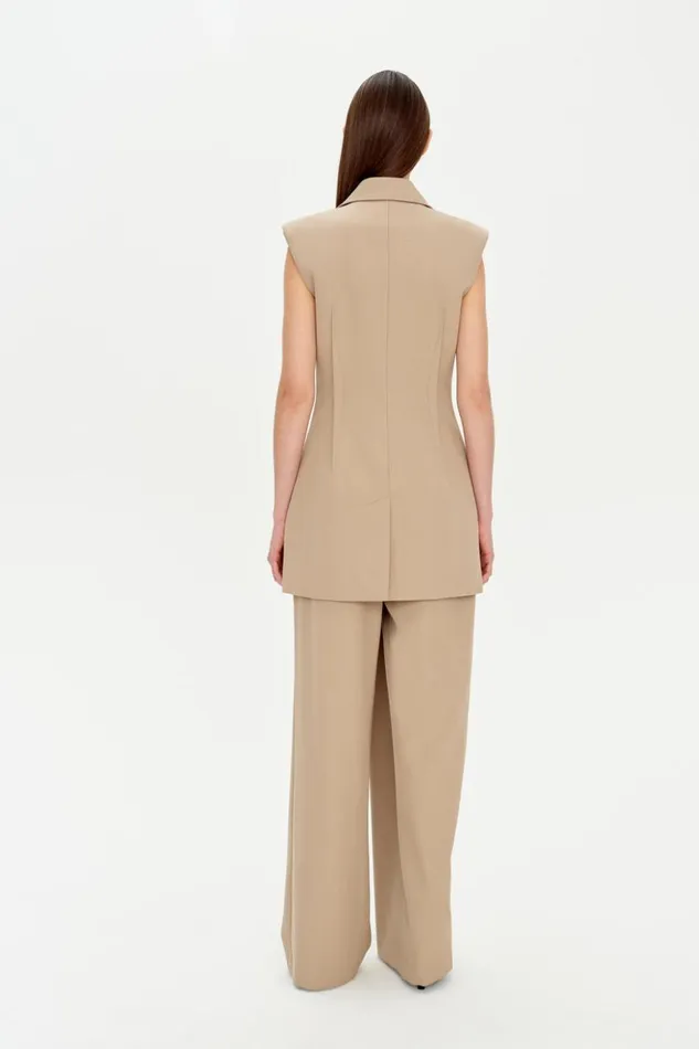 Women Kona Vest Camel Melange Jonathan Simkhai Tops and Bodysuits