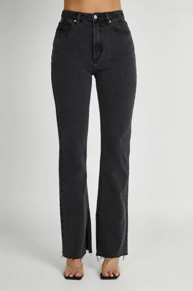 Women Lauren Straight Leg Jeans 8211 Washed Black Washedblack Meshki Denim