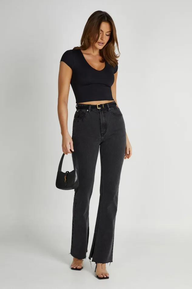 Women Lauren Straight Leg Jeans 8211 Washed Black Washedblack Meshki Denim Women Lauren Straight Leg Jeans 8211 Washed Black Washedblack Meshki Denim
